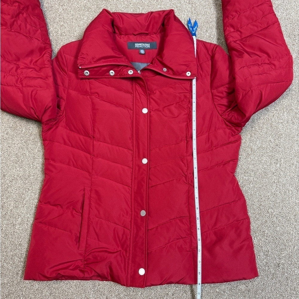 Kenneth Cole Reaction: Women's Down Red Puffer Jacket, Size L - Picture 5 of 11